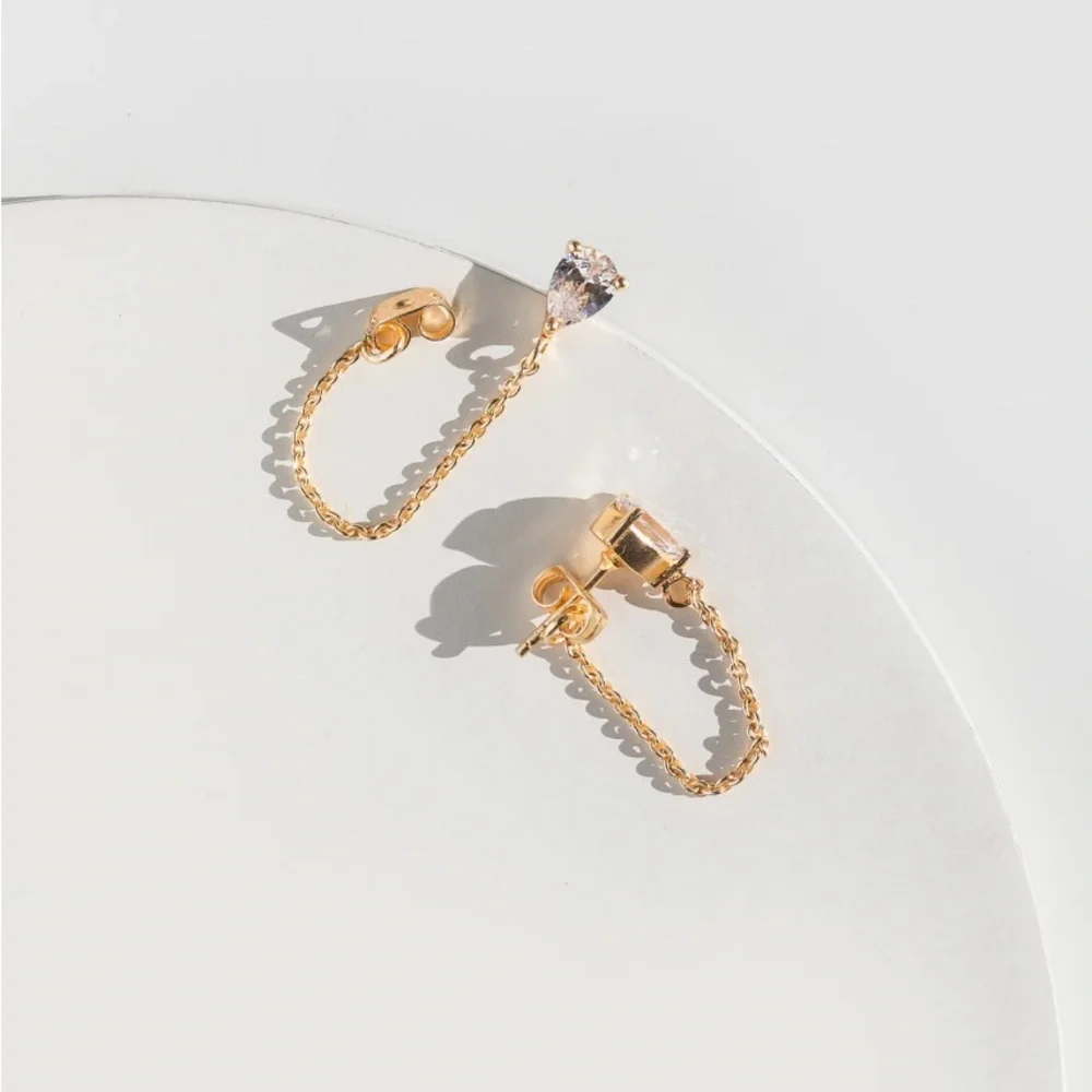 Dewdrop Chain Studs - Picture 2 of 4